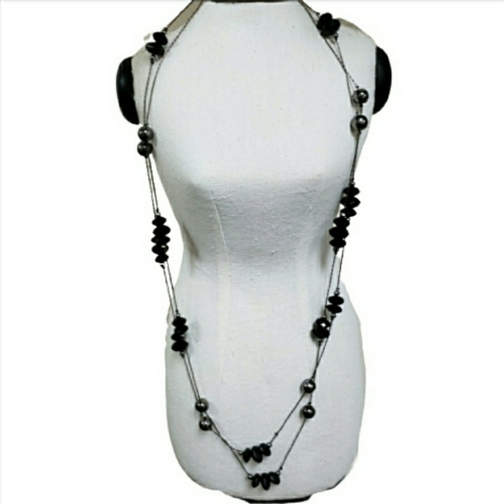 Double strand black small chain Necklace